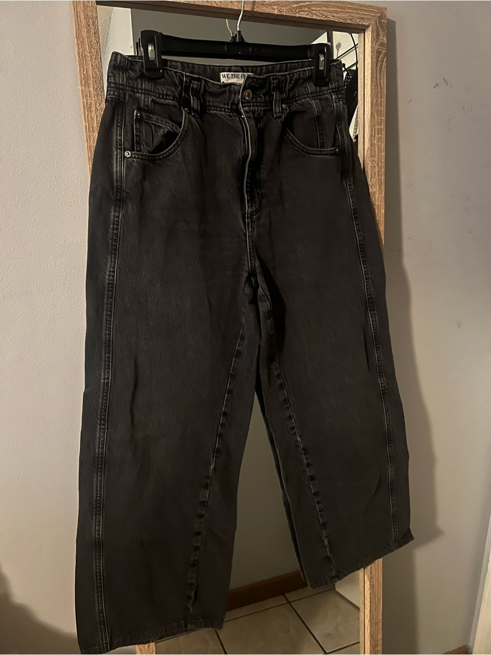 We The Free Black Aster High-Rise Straight Leg Denim Jeans